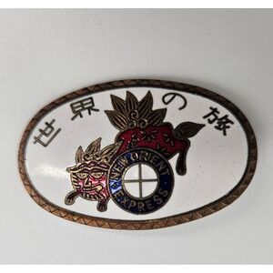 Vintage New Orient Express Enamel Pin Badge Japanese Train‎ Travel